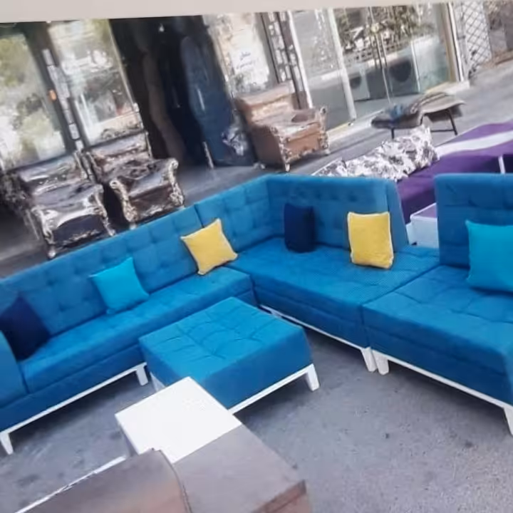 مبل ال دسته دوبل 7نفره رنگ و طرح زیبا