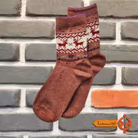 جوراب پشمی گرم طرح گوزن مناسب پاییز و زمستان کد k03