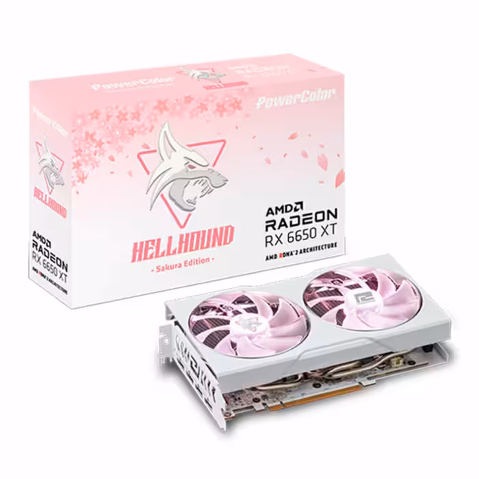 کارت گرافیک پاور کالر Hellhound Sakura Radeon RX 6650 XT 8GB