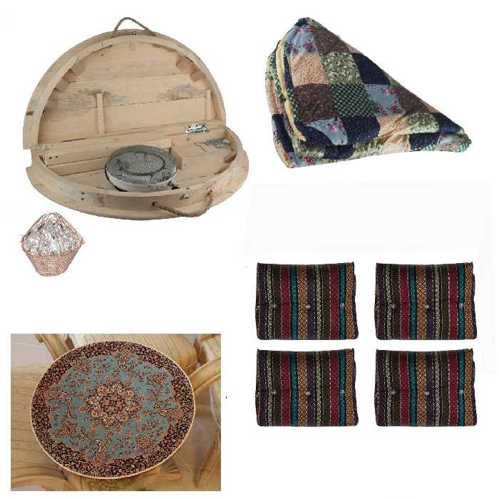 کرسی تاشو گرد پارسین مدل Chili-L3K90 مجموعه 9 عددی