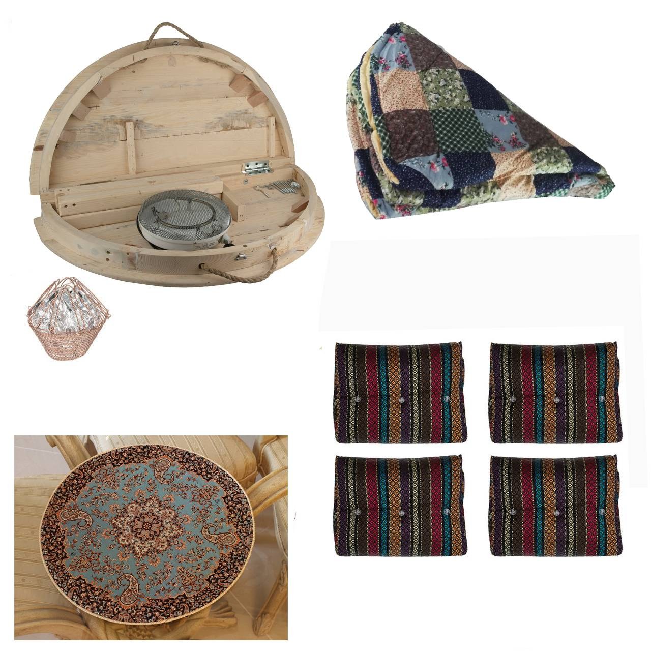 کرسی تاشو گرد پارسین مدل Chili-L3K90 مجموعه 9 عددی