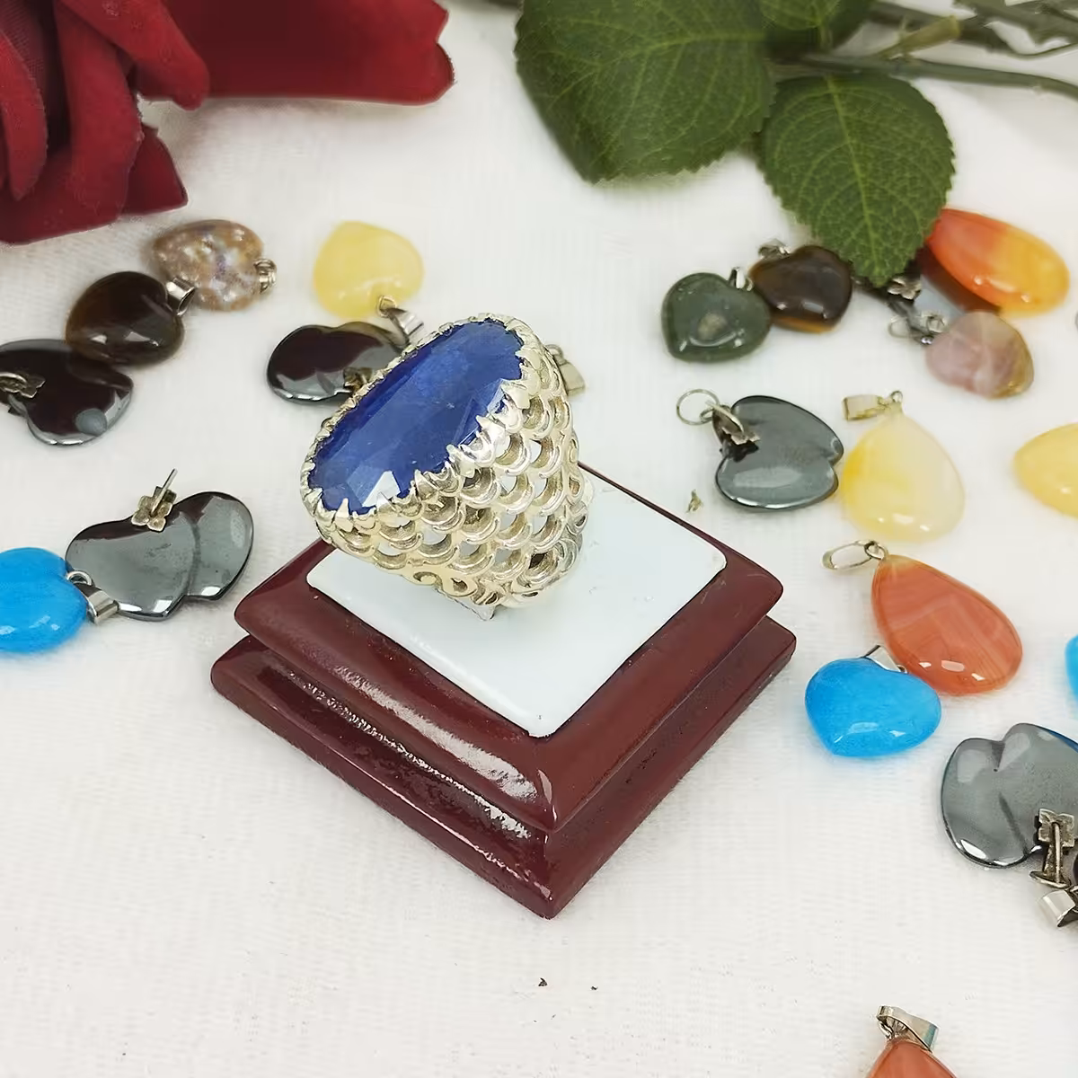 انگشتر نقره مردانه یاقوت کبود سلین کالا کد 11779436