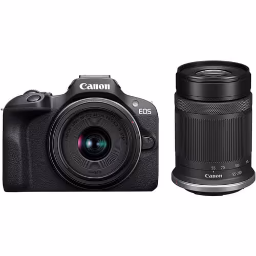 دوربین عکاسی کانن Canon EOS R100 Mirrorless Camera with 18-45mm and 55-210mm Lenses Kit