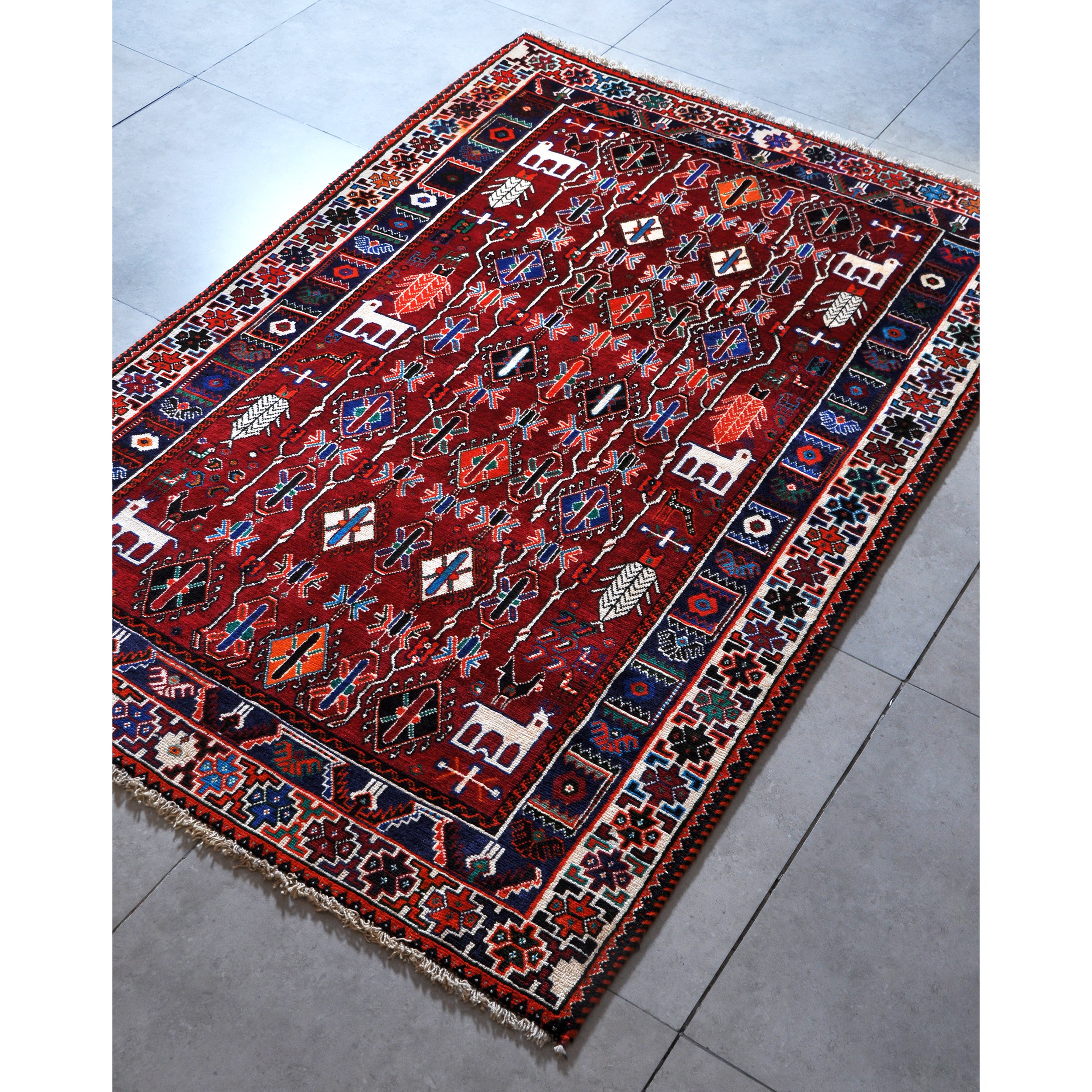 فرش دستبافت چهار متری امیرخیز مدل قشقایی کد 109535