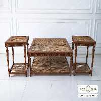 میز جلو مبلی و عسلی حصیری کاجی کد 7