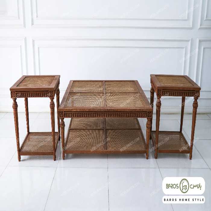 میز جلو مبلی و عسلی حصیری کاجی کد 7