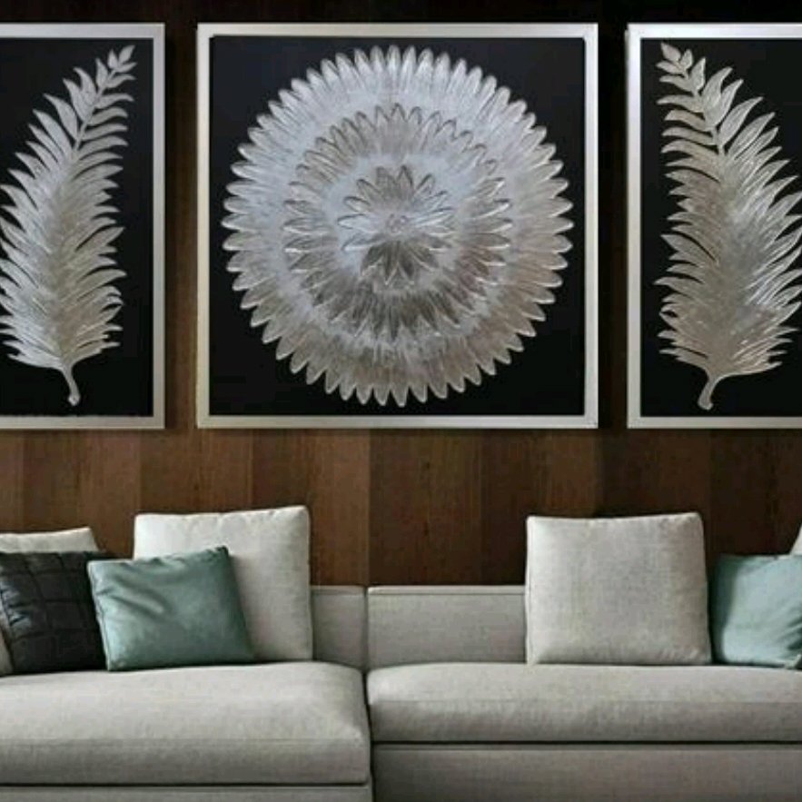 تابلو دکوراتیو برجسته کار شده با ورق نقره خیلی شیک و مدرن