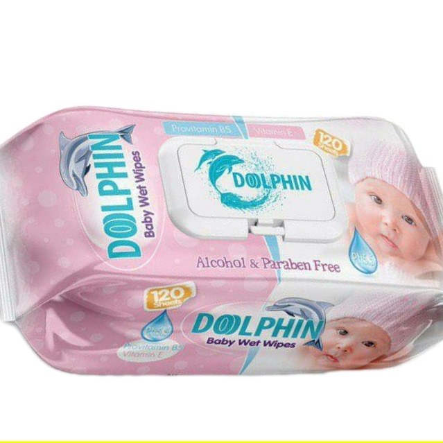دستمال مرطوب مخصوص کودک دلفین120 برگ(عددی)