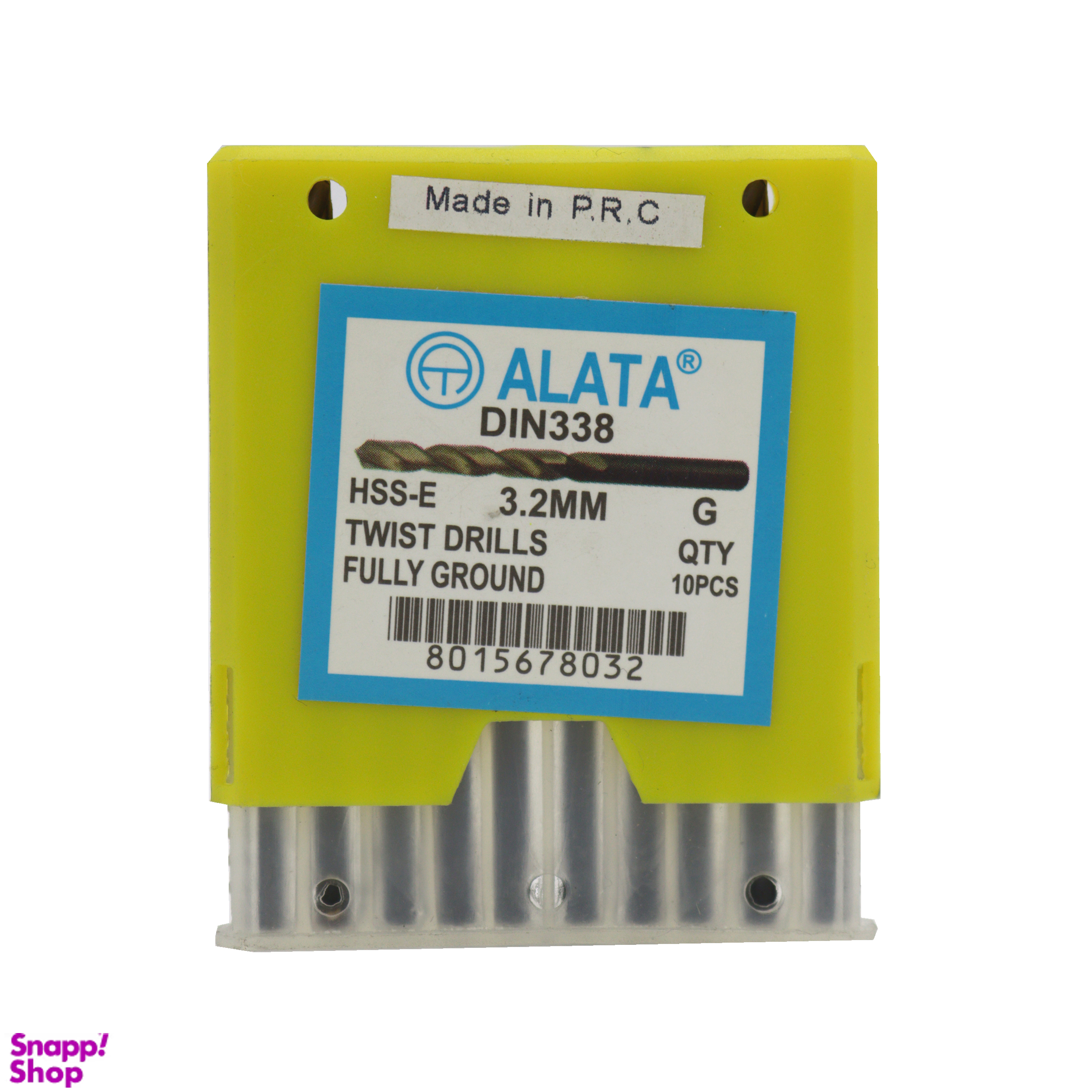 مته آهن آلاتا مدل YP-HSS-E-DIN338-03.2MM سایز 3/2 میلی متر مجموعه 10 عددی