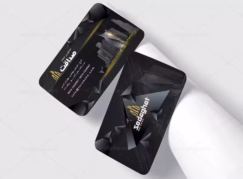 کارت ویزیت مشاور املاک مشکی | گرافیک با طعم تربچه