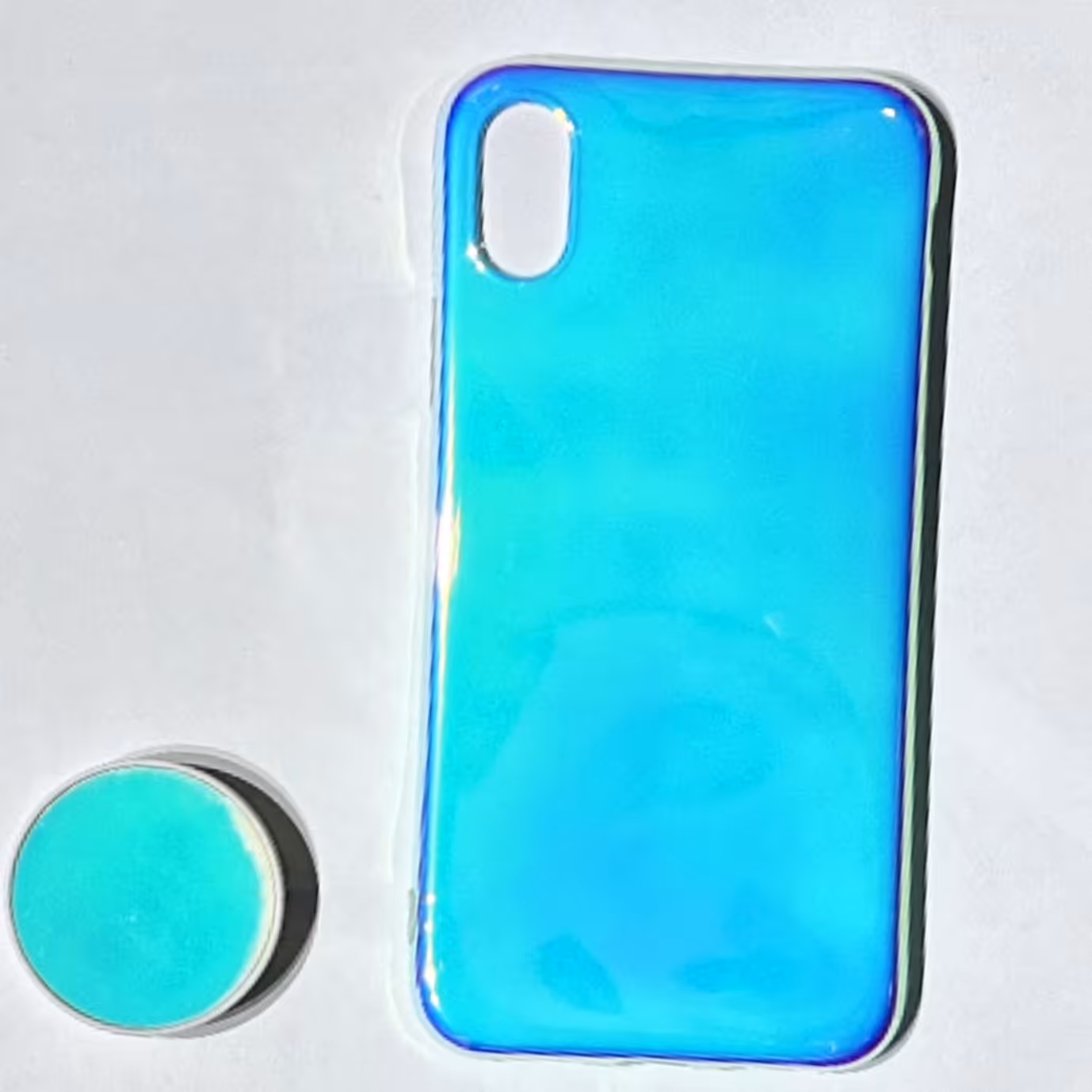 قاب گوشی آیفون  xs max  ,هولوگرامی (هفت رنگ)+پاپسوکت ست