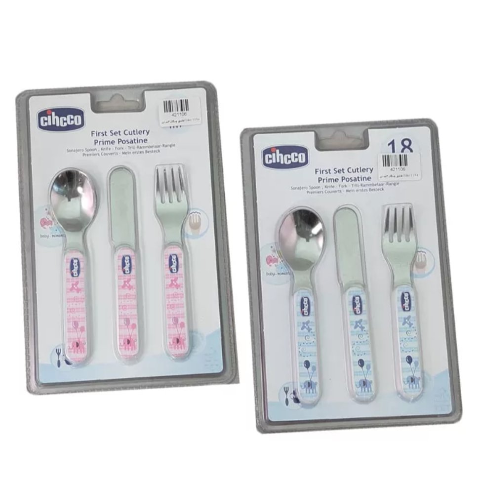 ست قاشق و چنگال و کارد کودک فلزی