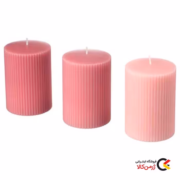 شمع بلوکی معطر بسته سه عددی صورتی برند ایکیا IKEA | فروشگاه ژرمن کالا