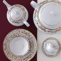سرویس چینی زرین طرح گلستان 102 پارچه