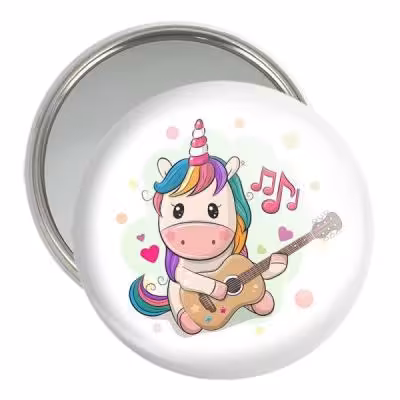 آینه جیبی خندالو طرح اسب تک شاخ یونیکورن کد 3832