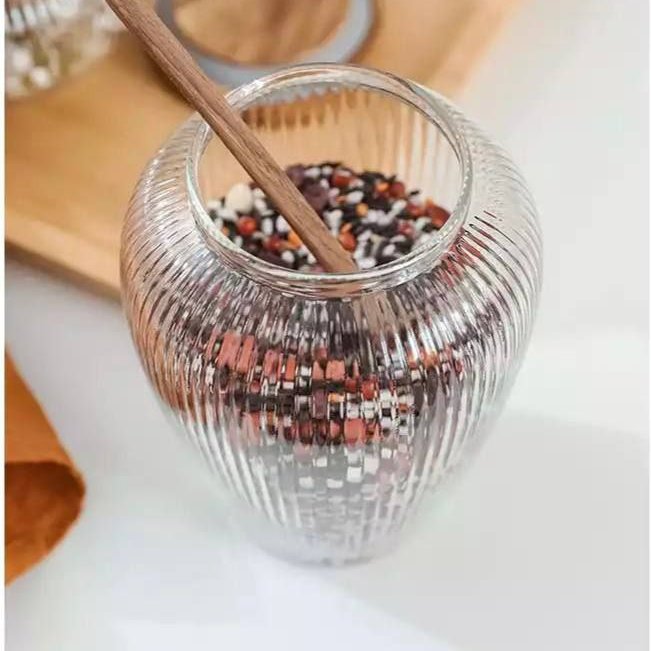 بانکه حبوبات شیشه ای تیام درب دار