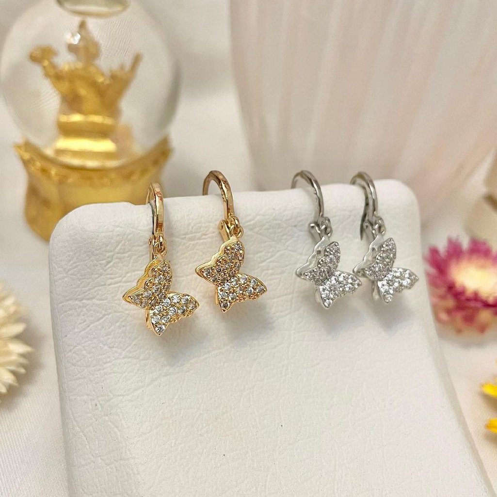 گوشواره استیل نگیندار طرح پروانه1