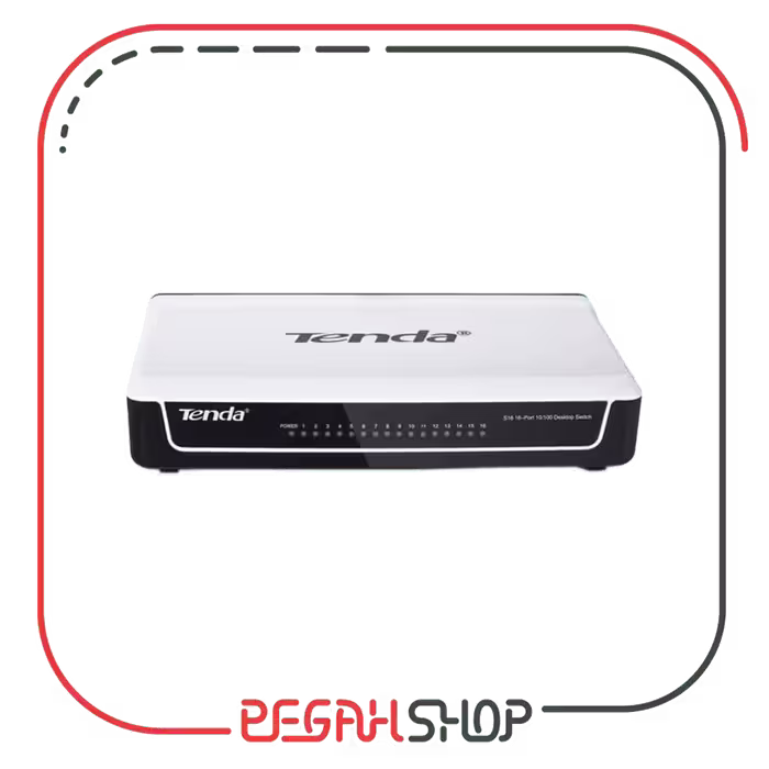 سوییچ شبکه دسکتاپ 16 پورت 10/100 برند Tenda مدل S16