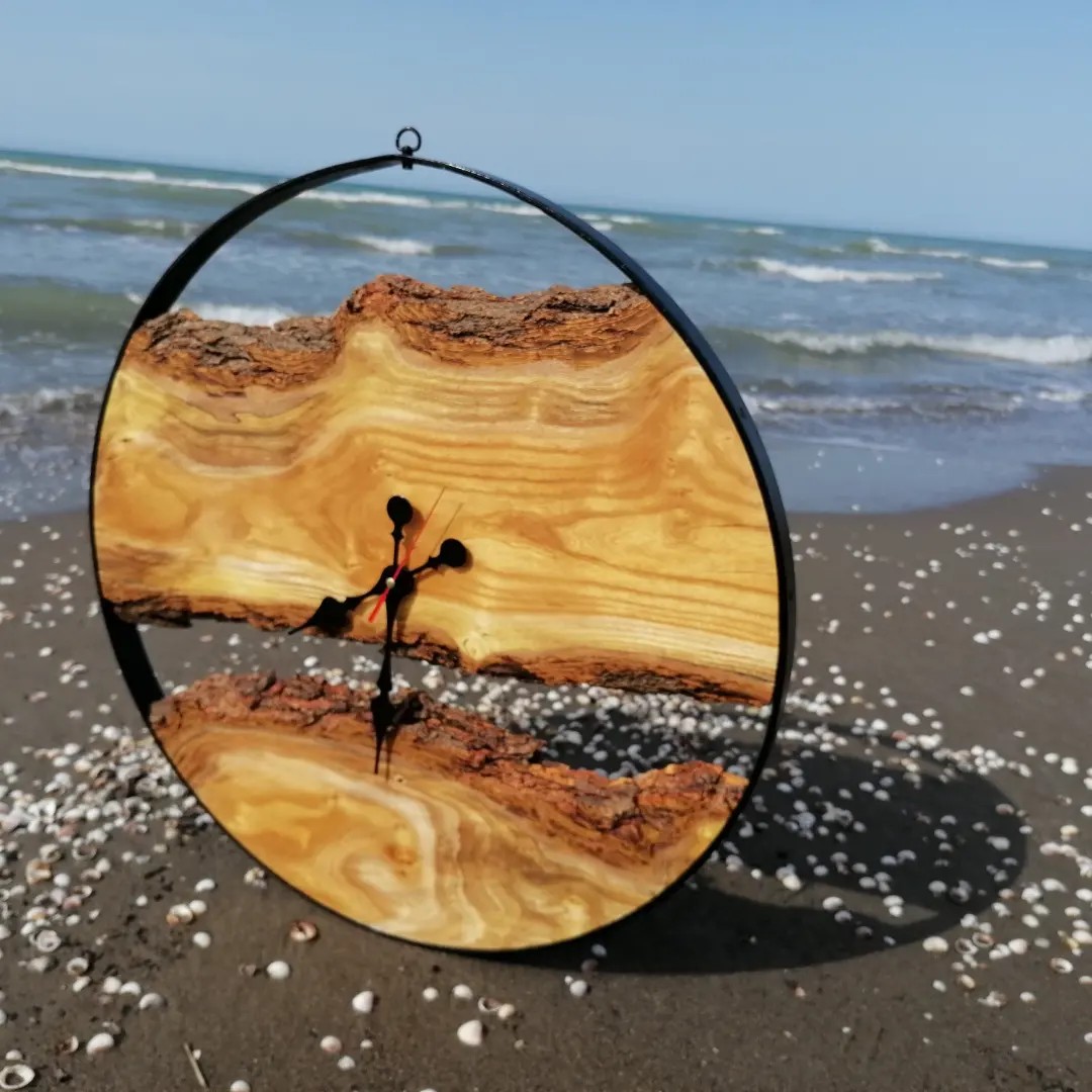 ساعت دیواری روستیک چوب توت سایز 60