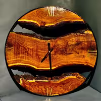 ساعت روستیک چوب بادام