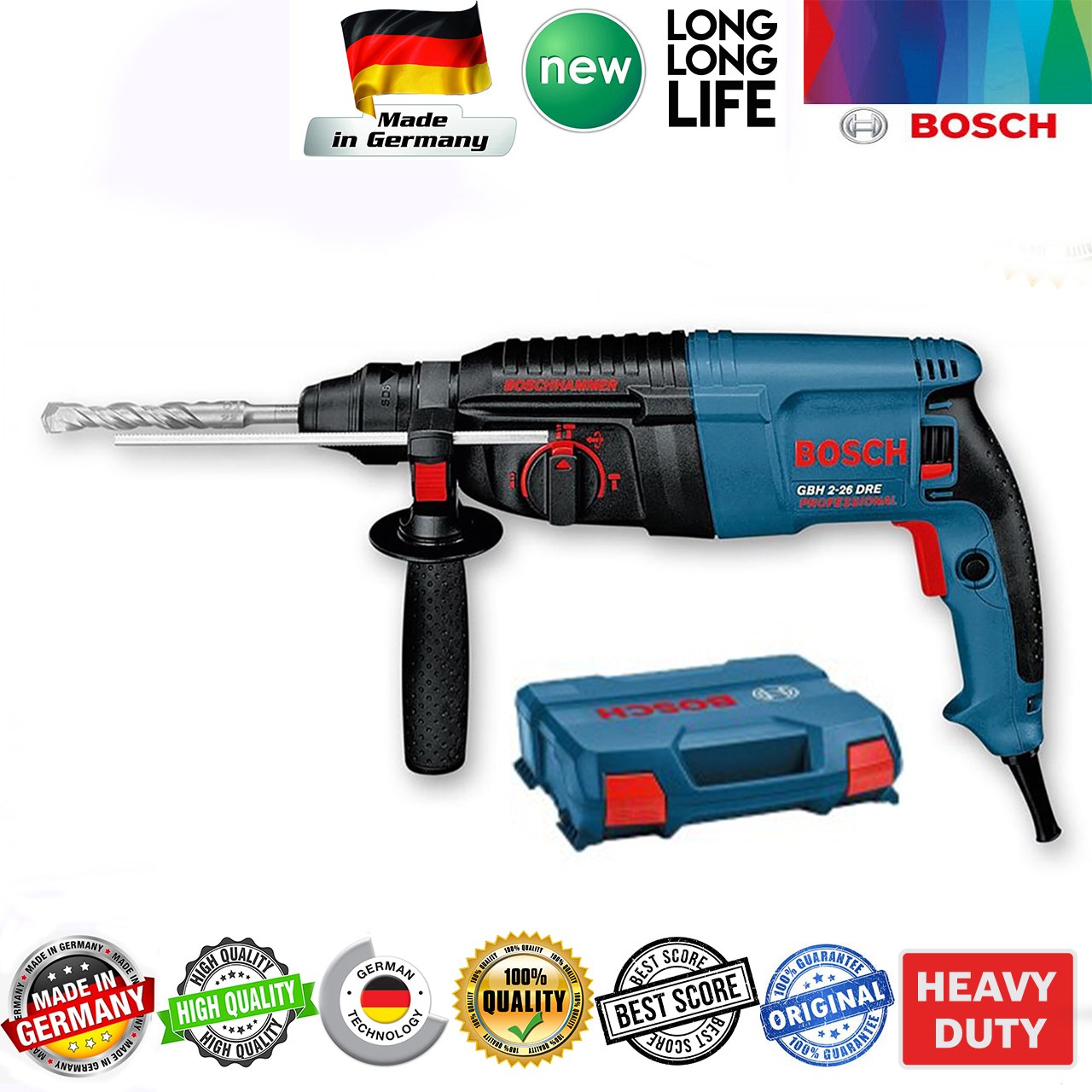 دریل بتن کن چکشی بوش مدل GBH 2-26 DRE (ساخت و مونتاژ آلمان) 3 سال گارانتی