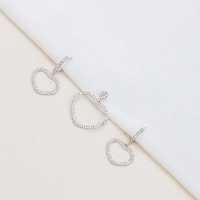 نیمست نقره قلبی توخالی عیار 925 با روکش رودیوم کد 1650