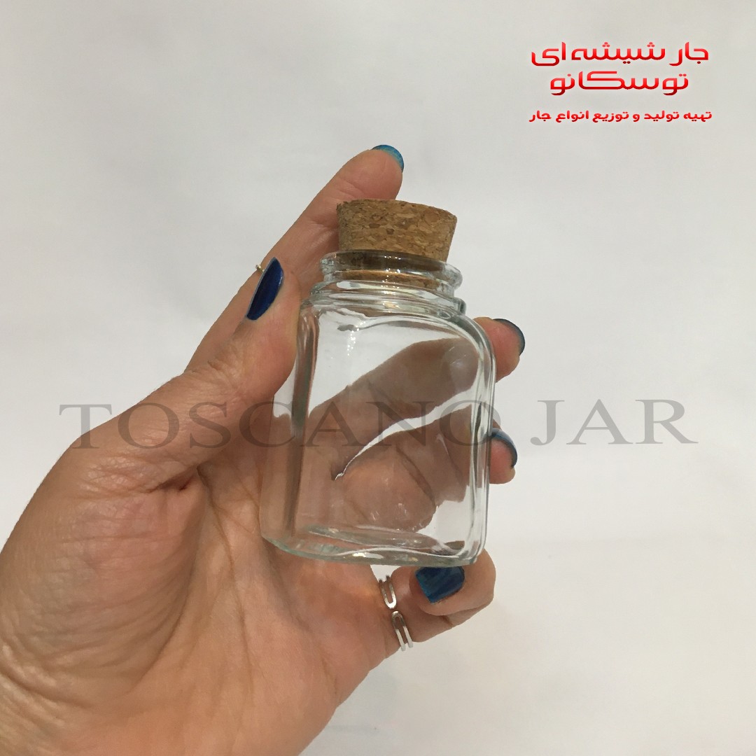 شیشه چهارگوش با چوب پنبه سایز 4