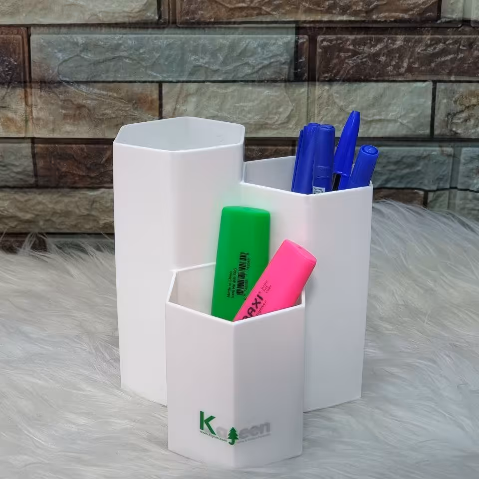 ارگانیز شش ضلعی  سه خانه ،چا قاشق چنگال ،جا مدادی  