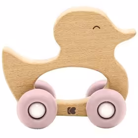 دندانگیر چوبی کیکابو kikkaboo طرح اردک صورتی