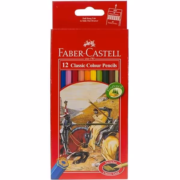مداد رنگی 12 رنگ فابرکاستل جعبه مقوایی
