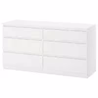 دراور سفید 6 کشو ایکیا مدل KULLEN/ سایز 140X72 سانتی متر