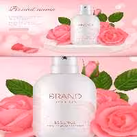 وکتور اسپری آرایشی گل رز | گرافیک با طعم تربچه