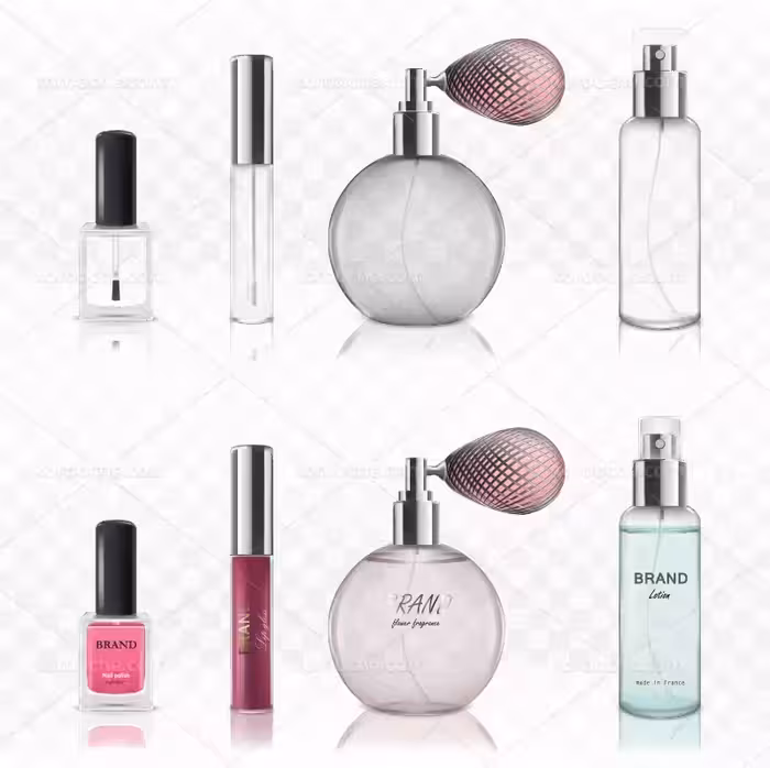وکتور لوازم آرایشی و عطر ادکلن | گرافیک با طعم تربچه