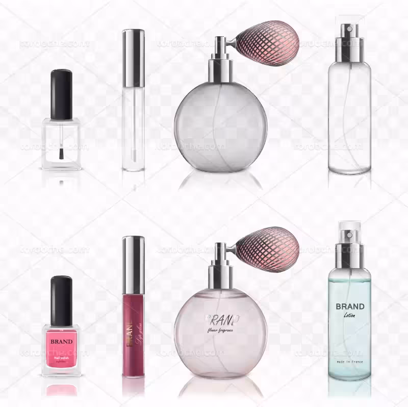 وکتور لوازم آرایشی و عطر ادکلن | گرافیک با طعم تربچه