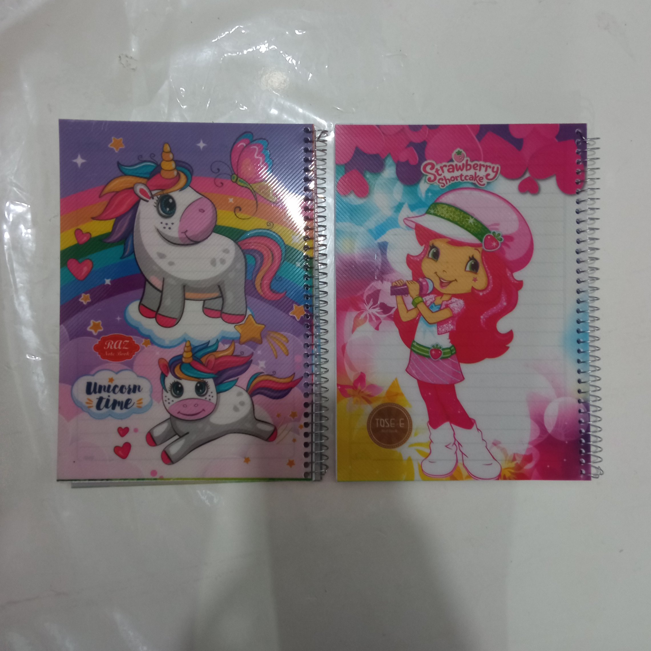 دو عدد دفتر سیمی خط دار 100برگ دخترانه