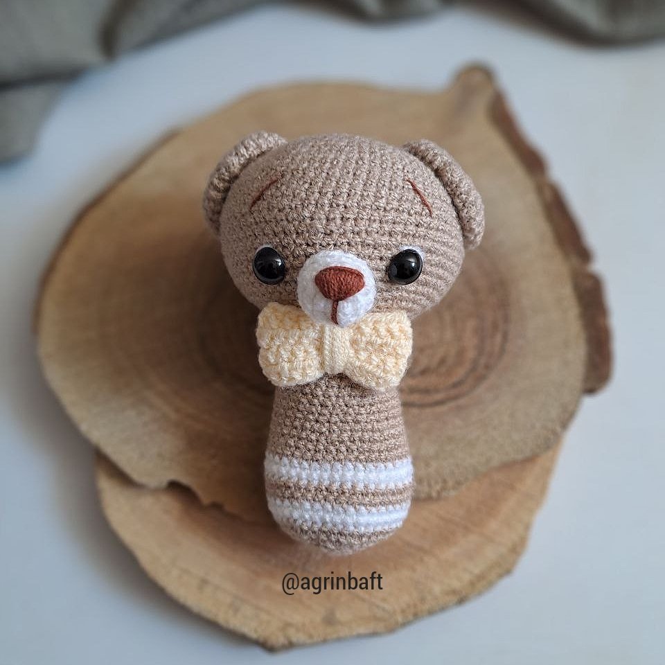 جغجغه بافتنی طرح خرس