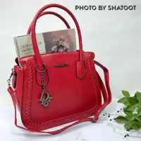 کیف دستی مجلسی  جادار  مبینا دارای بندبلند دوشی و بند دستی چرم

