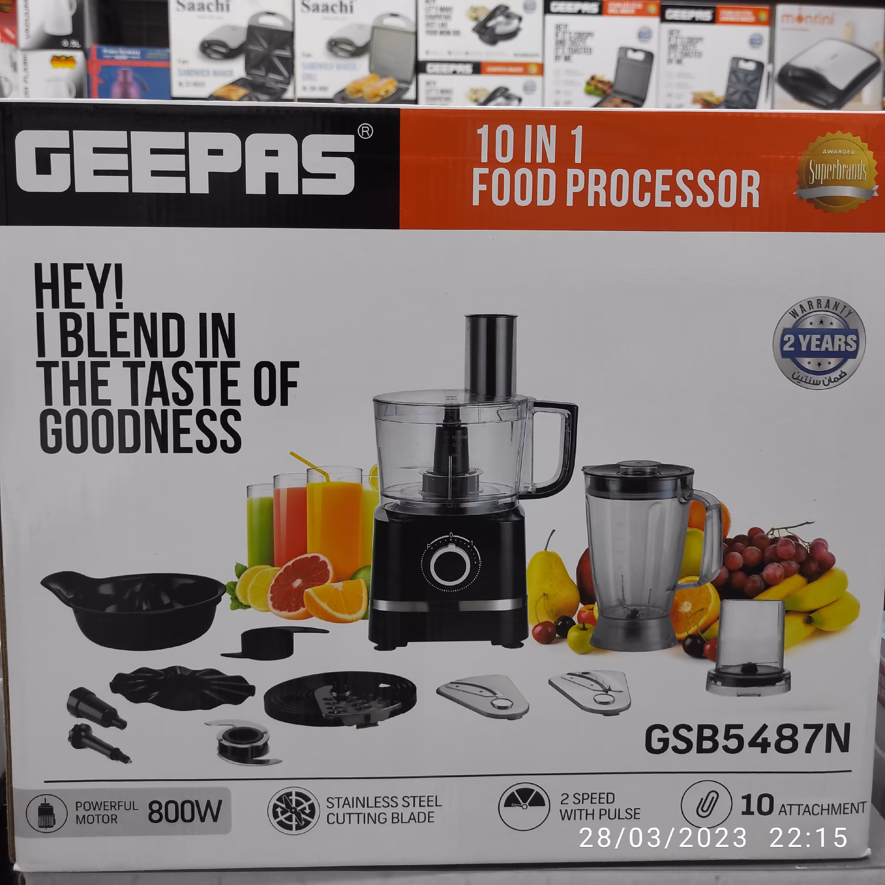 غذا ساز 10 کاره GEEPAS مدل GSB و 800 وات