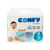 پوشک نوزاد Large سایز 4 بسته 34 عددی کانفی Confy