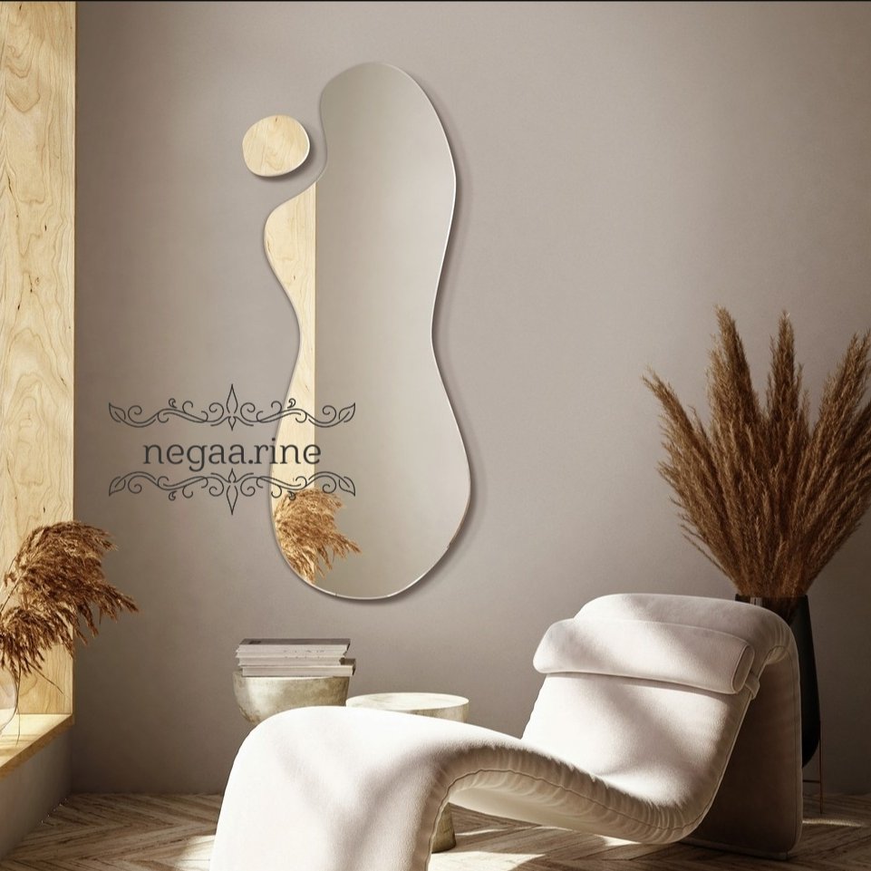 آینه قدی دیواری دفرمه ابعاد 130/50 گرد 20