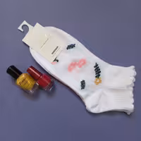 جوراب مچی زنانه و دخترانه لب گیپوری گل دار وارداتی Beihaompسایز36تا 41 رنگ سفید