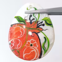 صدف طبیعی نقاشی شده ( انار شب یلدا )