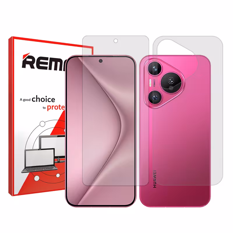 گلس صفحه نمایش و پشت گوشی هوآوی Pura 70 مدل هیدروژلی شفاف برند ریمکس کد SS