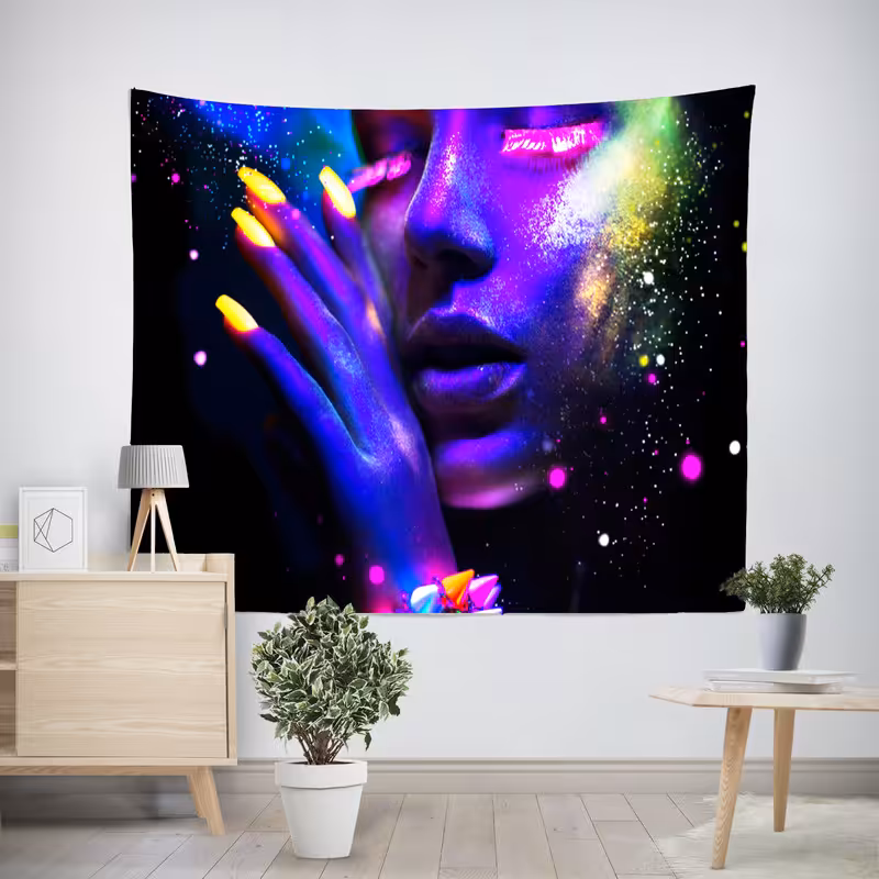 پوستر مدل پارچه ای پرینتینگ لند طرح بکدراپ آرایشی کد A13