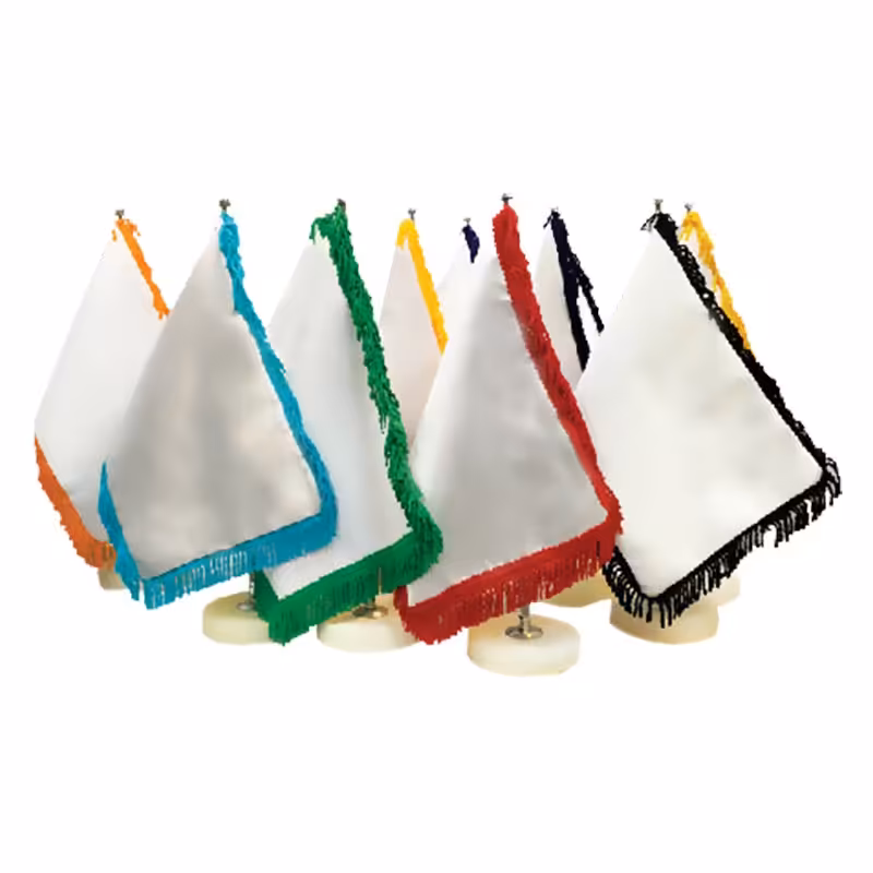 پرچم رو میزی جنس ساتن  پایه سنگی با چاپ طرح دلخواه شما 