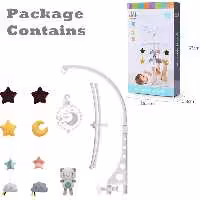 اویز تخت نوزاد موزیکال چرخشی پایه دار کیدز با عروسک های زیبا و کیفیت عالی     konig kids  baby musical crib mobile