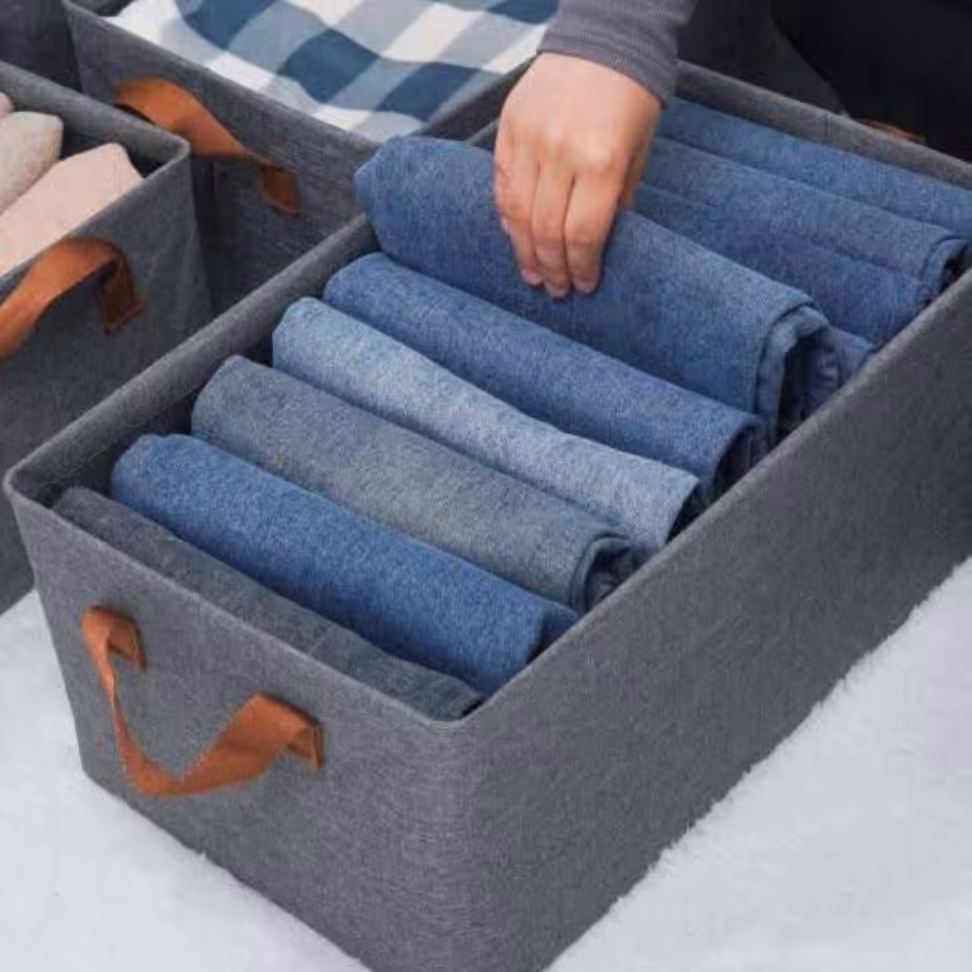 باکس شلوار استندفلزی دار  مناسب داخل کمد و نظم دهنده لباس ابعاد25در39