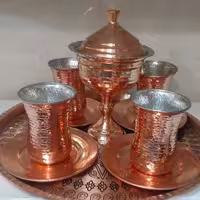 ست 4 نفره قهوه خوری یا چای خوری مسی