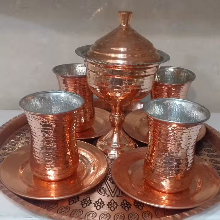 ست 4 نفره قهوه خوری یا چای خوری مسی