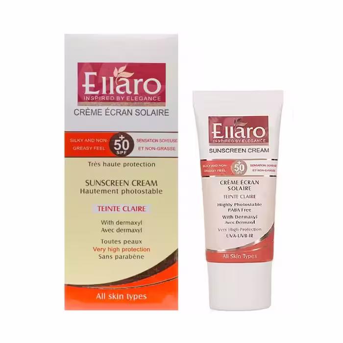 خرید + قیمت | کرم ضد آفتاب بژ روشن الارو +SPF50 مناسب انواع پوست 